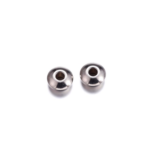 Stainless steel bead, spacer, 5x2.5mm, shiny; per 50 pcs