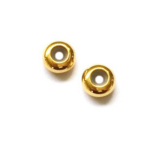Stainless steel sliding bead, 6mm, ip gold; per 10 pcs