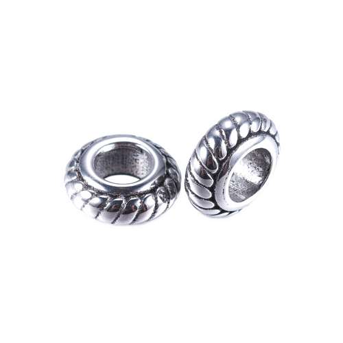 Stainless steel bead, spacer, 8.5x3.5mm, antique; per 5 pcs