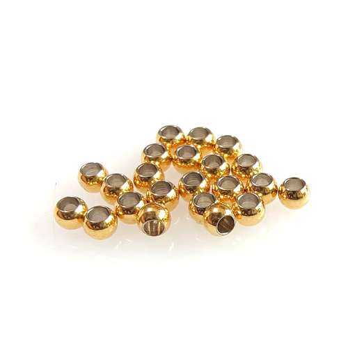 Stainless steel bead 2mm, ip gold; per 100 pcs