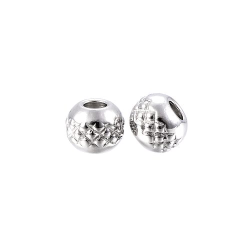 Stainless steel bead 4x3mm, shiny; per 50 pcs