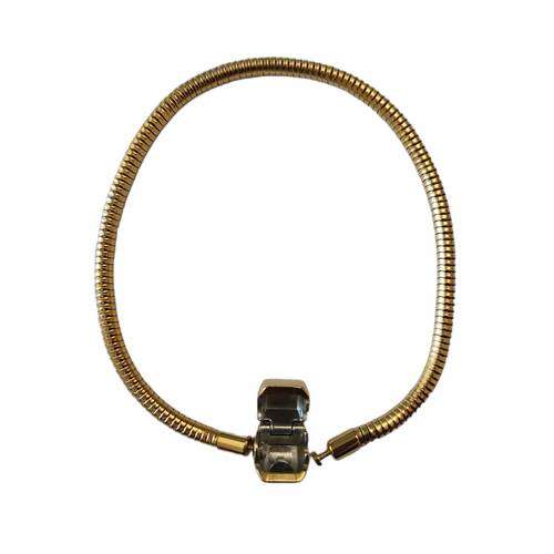 Stainless steel armband, wire 3mm, 19cm, ip gold; per stuk