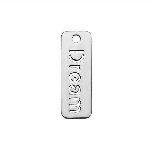 Stainless steel charm, Dream, 17x6mm, shiny; per 5 pcs - Click Image to Close