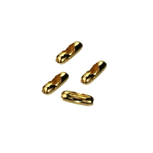 Stainless steel sluiting 1.5mm ball chain, ip gold; per 25 stuks