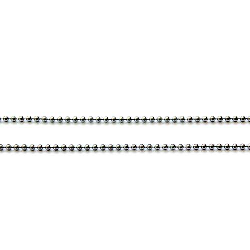 Stainless steel ball chain, 1.5mm, glanzend; per 5 meter