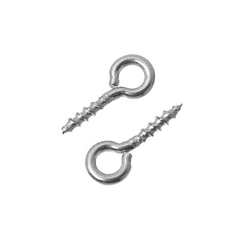 Stainless steel 4mm eyepin with screw; per 50 pcs