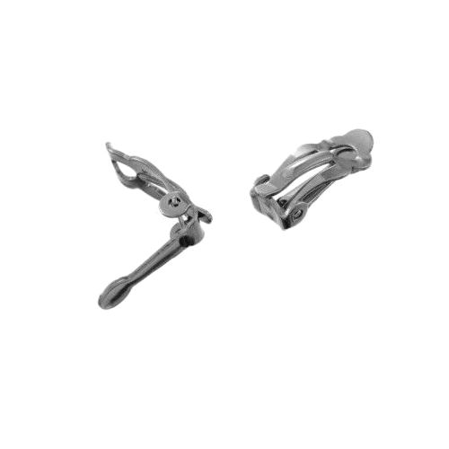 Stainless steel clip oorbel, 7x17mm, glanzend; per 10 paar