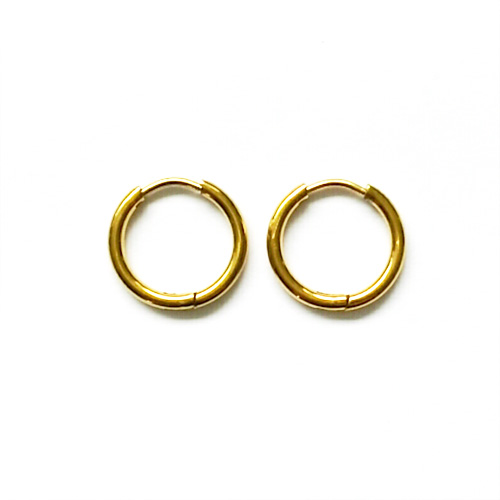 Stainless steel creool, 16mm, wire 2mm, ip gold; per 5 pair