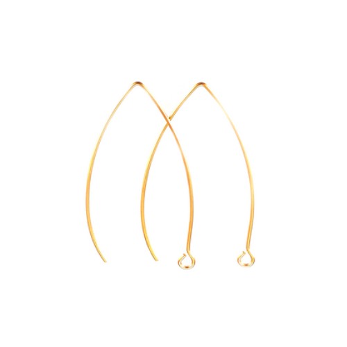 Stainless steel earring, 40mm, goldplated; per 10 pair
