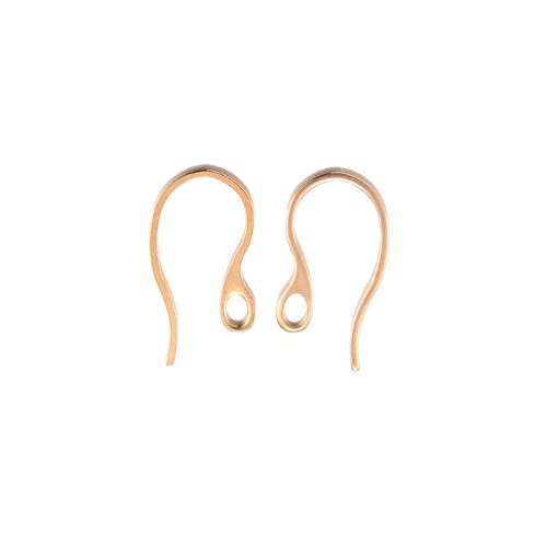 Stainless steel earring wire, goldpated; per 10 pair