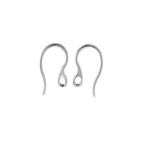 Silver earring wire, shiny; per 10 pair