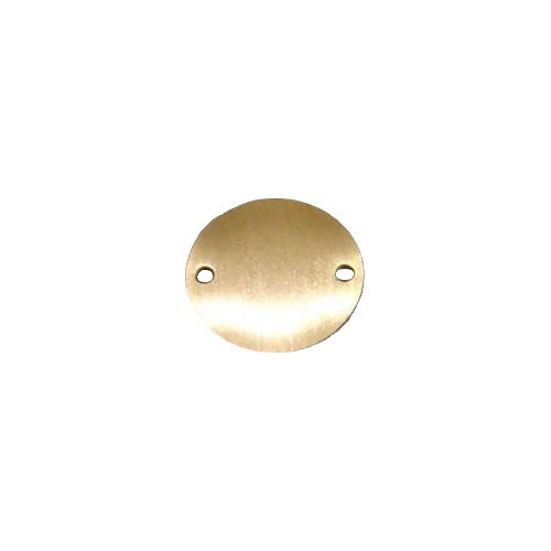Stainless steel label, 10mm, 2 holes, mat ip gold; per 10 pcs - Click Image to Close