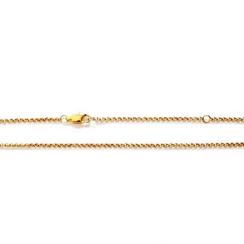 Stainless steel necklace jasseron 2mm, 50cm, ip gold; per 3 pcs - Click Image to Close
