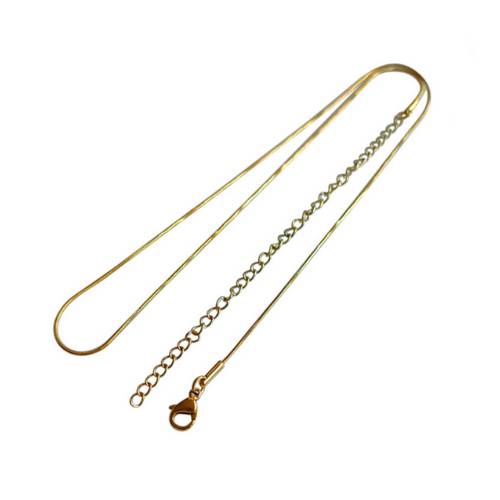 Stainless steel ketting, snakechain 1mm, ip gold, 40cm; per 3 st