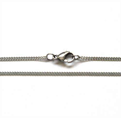 Stainless steel necklace, curb 1.5mm, length 43cm; per 3 pcs