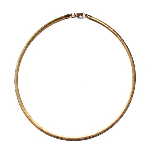 Stainless steel necklace, omega 4mm, 45cm, ip gold; per pc - Click Image to Close