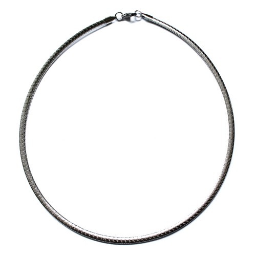 Stainless steel necklace, omega 4mm, 45cm, wrought; per pc - Click Image to Close