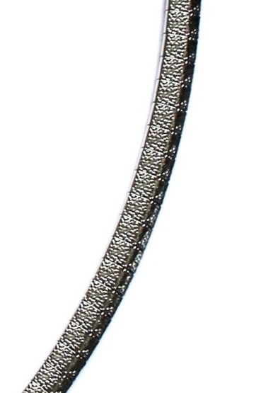 Stainless steel ketting, omega 4mm, 45cm, bewerkt; per stuk