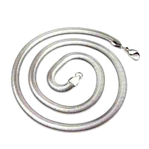 Stainless steel necklace, 6mm, 45cm, shiny; per pc