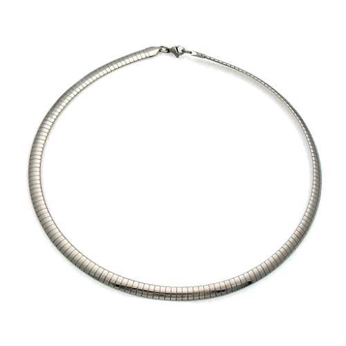 Stainless steel necklace, omega, 6mm, 45cm, shiny; per pc