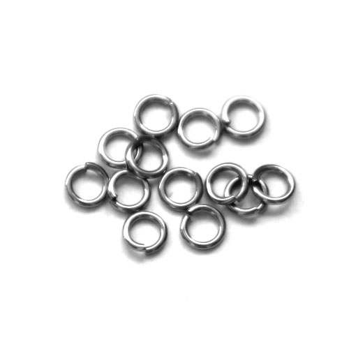 Stainless steel open ring 5mm, wire 0.8mm; per 500 stuks