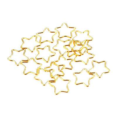 Stainless steel ornament, srar, 11mm, goldplated; per 10 pcs - Click Image to Close