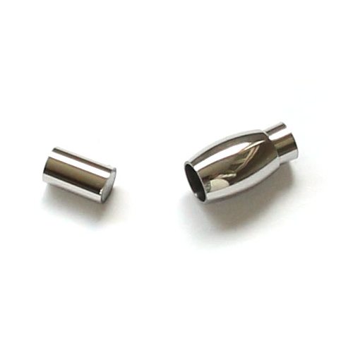 Stainless Steel magnetlock for 5mm, shiny; per 10 pcs