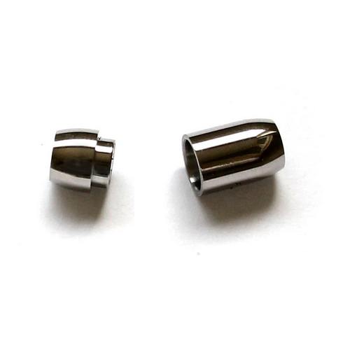 Stainless Steel magnetlock for 4mm, shiny; per 10 pcs