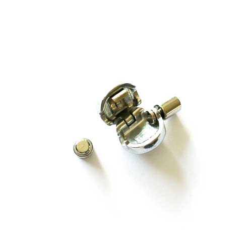 Stainless steel clip clasp with endcaps, shiny; per 5 pcs