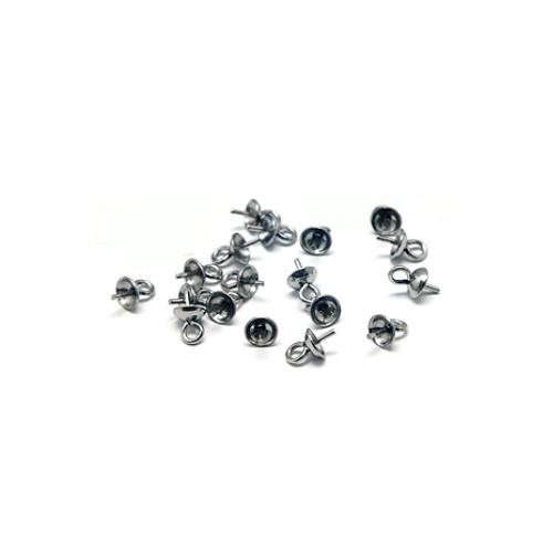 Stainless steel eindkapje met pinnetje, 4mm; per 25 stuks