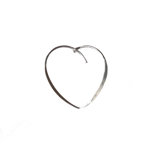 Zilveren ornament, hartvorm; per 10 stuks