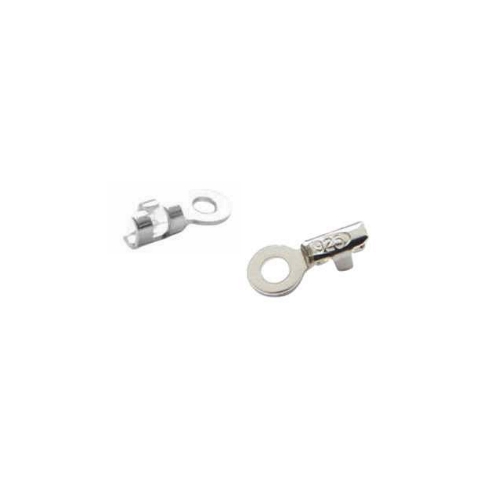 Silver open endcap, inside size 1.5mm, shiny; per 20 pcs - Click Image to Close