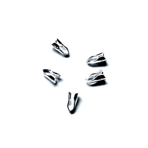 Silver endcap, inside 2mm, shiny; per 10 pcs