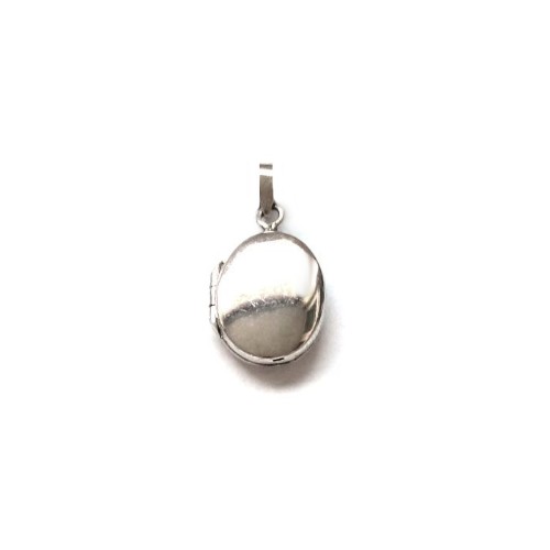 Silver pendant, medallion, oval, 15mm, shiny; per pc